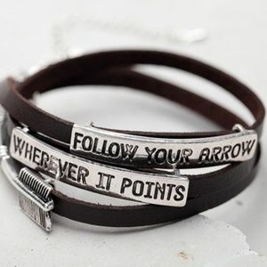 Gold or Silver 'Follow Your Arrow' Wrap Bracelet